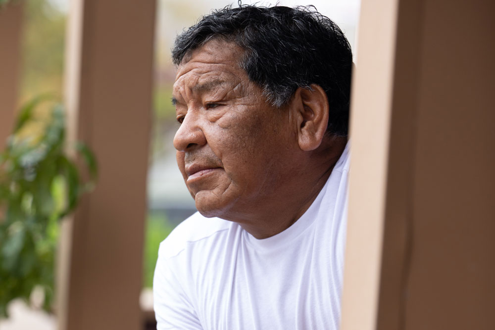 "Mateo" is a BVMI patient with Diabetes whose medical needs are being met because you care. PIctured here on the front porch of his rental apartment.